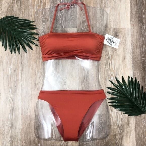 BECCA Bandeau Bikini Top & High Waist Bottom Small - Picture 5 of 13